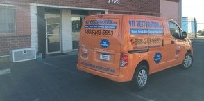 Water Damage and Mold Removal Van At Headquarters