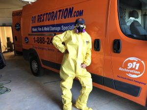 Sewage Cleanup Technician At 911 Restoration Headquarters